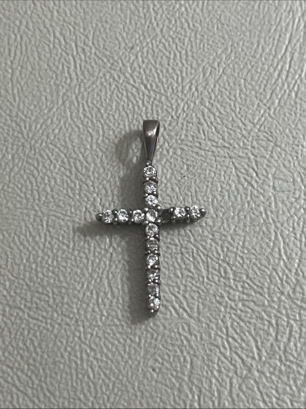 Avon RJ 925 Sterling Silver Crystal Cross Pendant